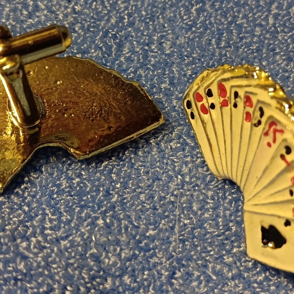 Vintage playing cards cufflinks - Picture 2 of 3